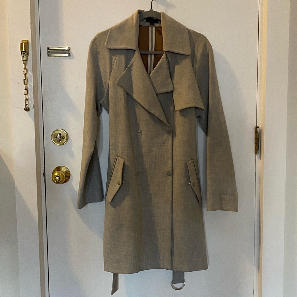 Topshop blue/grey trench coat. Size US 4